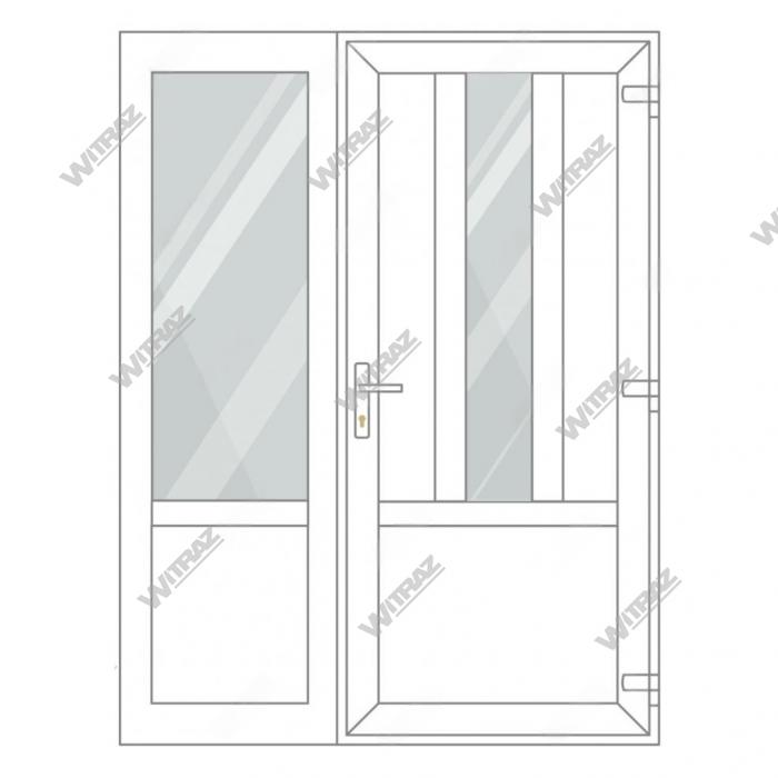 Entrédörrar i PVC med sidofönster - Dörr (3 PVC) + Sida (glas + PVC)