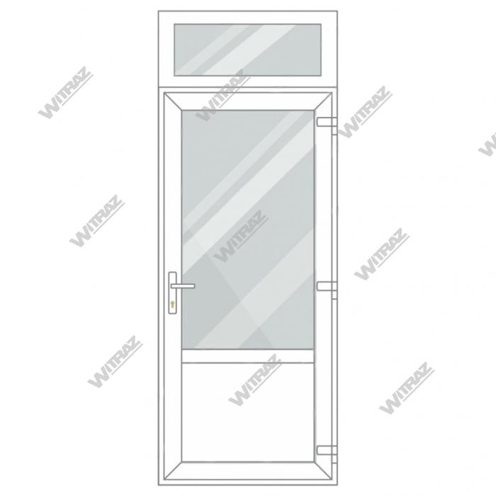 Entrédörrar i PVC med fönster upptill - Dörr (glas + PVC) + Övre fönster (glas)