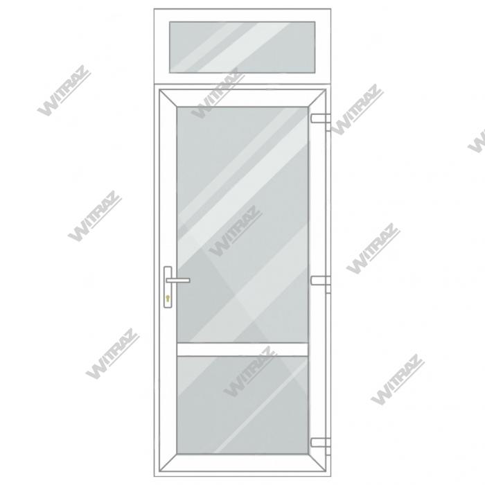 Entrédörrar i PVC med fönster upptill - Dörr (glas + glas) + Övre fönster (glas)