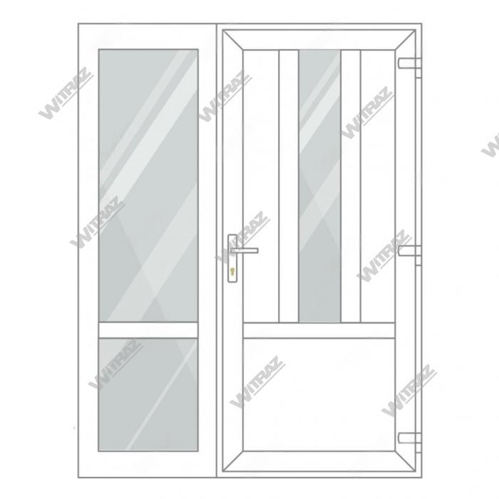 Entrédörrar i PVC med sidofönster - Dörr (3 PVC) + Sida (glas + glas)