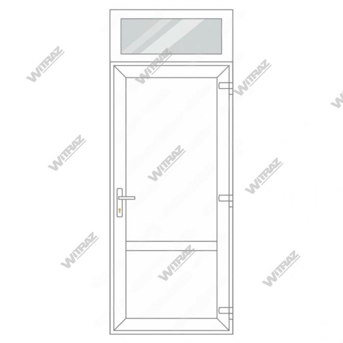 Entrédörrar i PVC med fönster upptill - Dörr (PVC + PVC) + Övre fönster (glas)