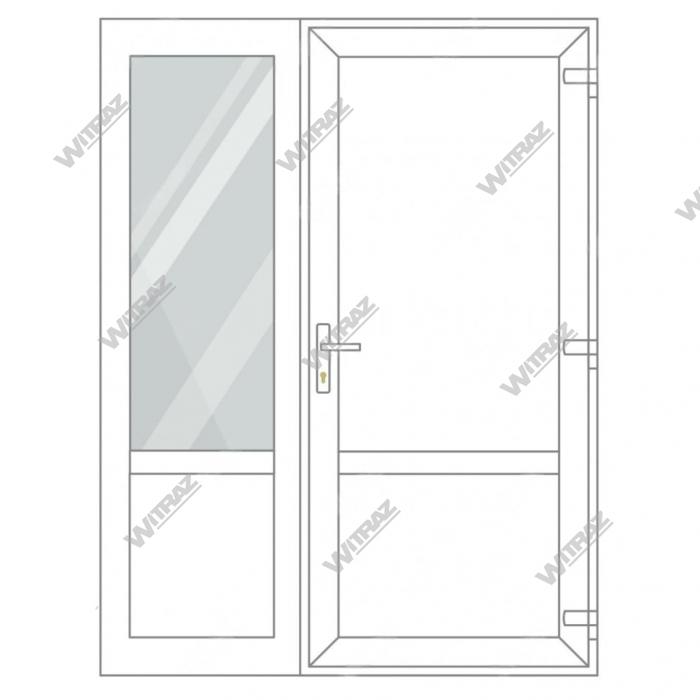 Entrédörrar i PVC med sidofönster - Dörr (PVC + PVC) + Sida (glas + PVC)