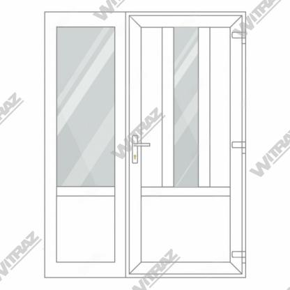  Entrédörrar i PVC med sidofönster - Dörr (3 PVC) + Sida (glas + PVC)