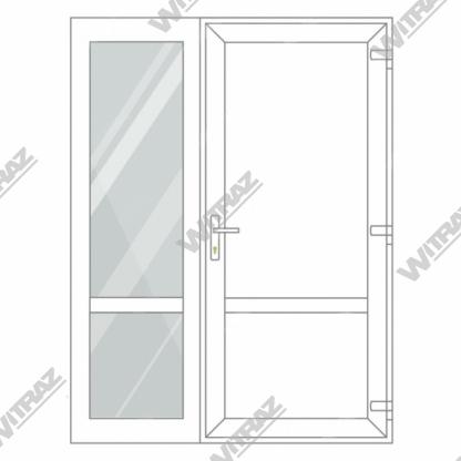  Entrédörrar i PVC med sidofönster - Dörr (PVC + PVC) + Sida (glas + glas)