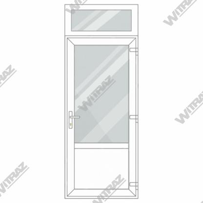  Entrédörrar i PVC med fönster upptill - Dörr (glas + PVC) + Övre fönster (glas)