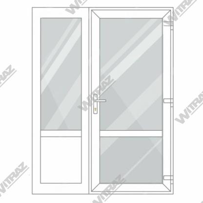  Entrédörrar i PVC med sidofönster - Dörr (glas + glas) + Sida (glas + PVC)
