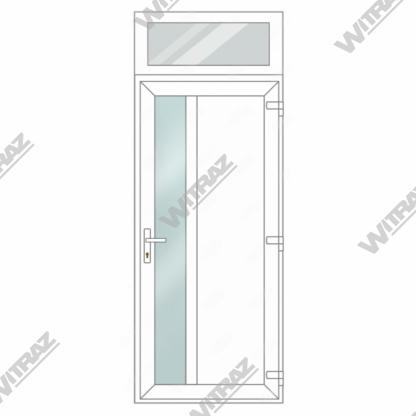  Entrédörrar i PVC med fönster upptill - Dörr (matt glas + PVC) + Övre fönster (glas)