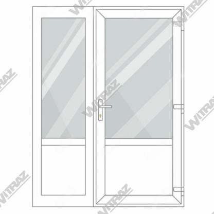  Entrédörrar i PVC med sidofönster - Dörr (glas + PVC) + Sida (glas + PVC)