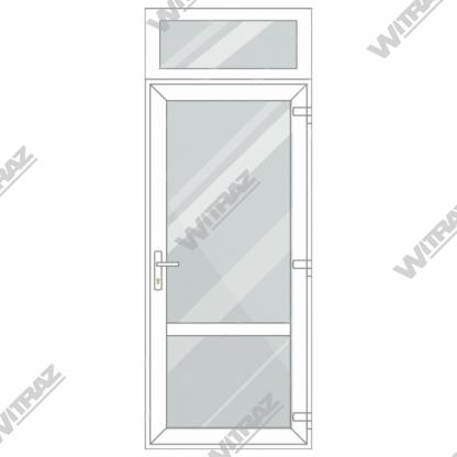  Entrédörrar i PVC med fönster upptill - Dörr (glas + glas) + Övre fönster (glas)