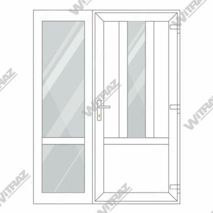  Entrédörrar i PVC med sidofönster - Dörr (3 PVC) + Sida (glas + glas)