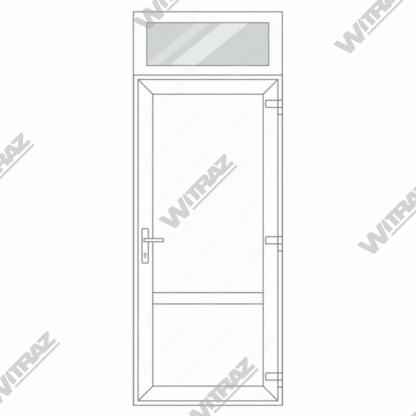  Entrédörrar i PVC med fönster upptill - Dörr (PVC + PVC) + Övre fönster (glas)