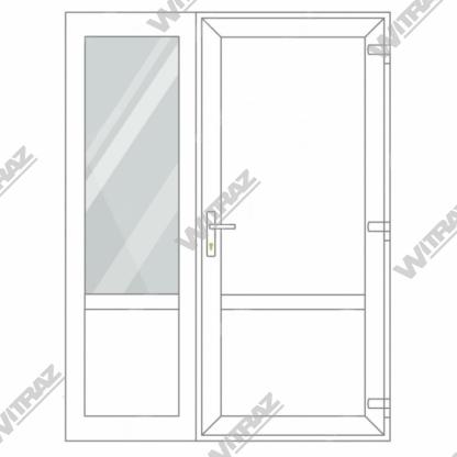  Entrédörrar i PVC med sidofönster - Dörr (PVC + PVC) + Sida (glas + PVC)